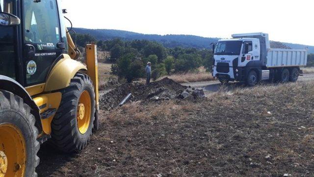 İnönü Belediyesi’nden yeni oluşturulan mahalleye alt yapı hizmeti