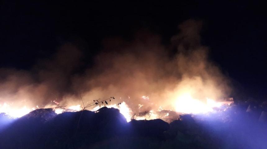 Burhaniye&rsquo;de &ccedil;&ouml;pl&uuml;k yangını