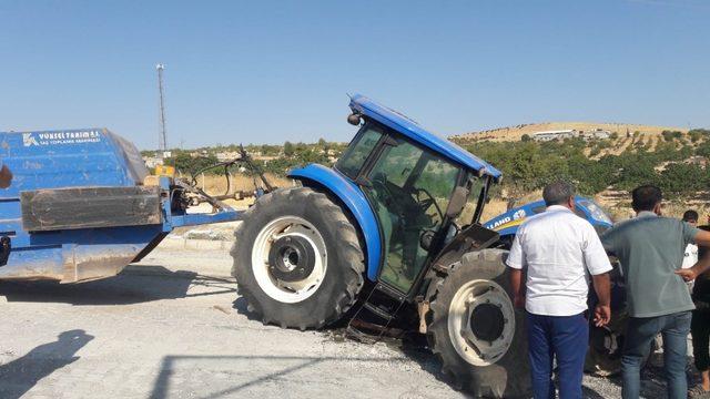 İkiye bölünen traktörlerden yara almadan kurtuldular