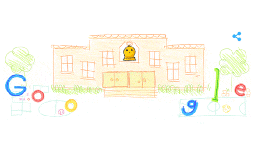 Google'dan öğrencilere ilk gün sürprizi! Okulun İlk Günü doodle oldu! 