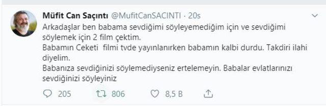 Müfit Can Saçıntı'nın kalp krizi geçiren babası, kurtarılamadı