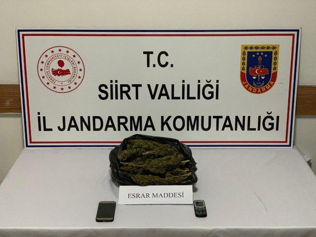 Siirt’te 1 kilo 500 gram esrar maddesi ele geçirildi