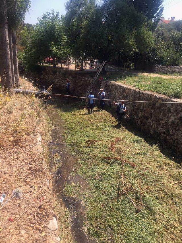 Muğla Büyükşehir 17 kilometre dere temizliği yaptı