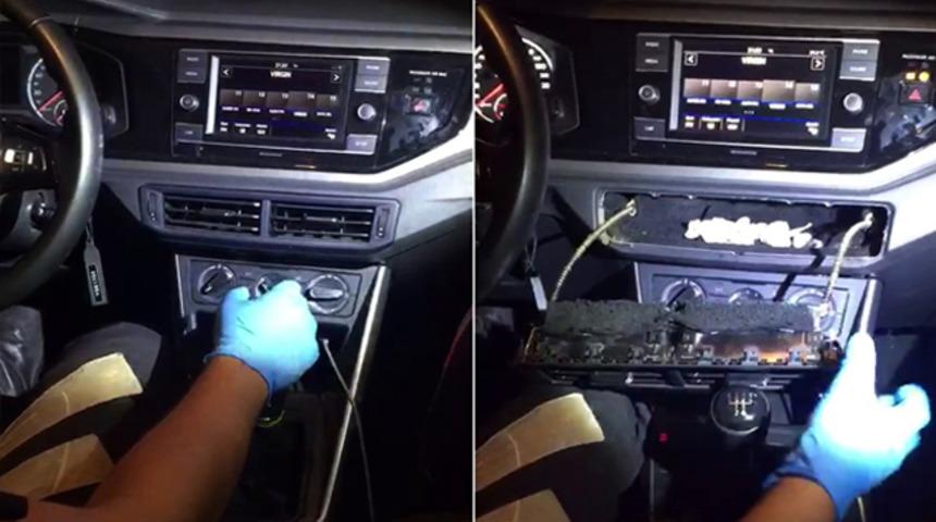 Sarıyer'de otomobilin havalandırmasına uyuşturucu düzeneği