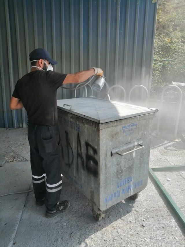 İzmit’te çöp konteynerleri 7gün 24 saat bakım altında