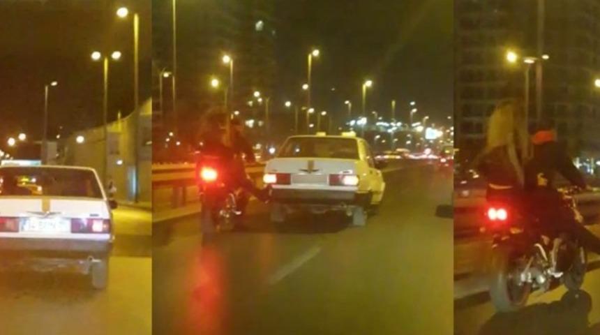 (&Ouml;zel) E-5 karayolunda ilgin&ccedil; g&ouml;r&uuml;nt&uuml;