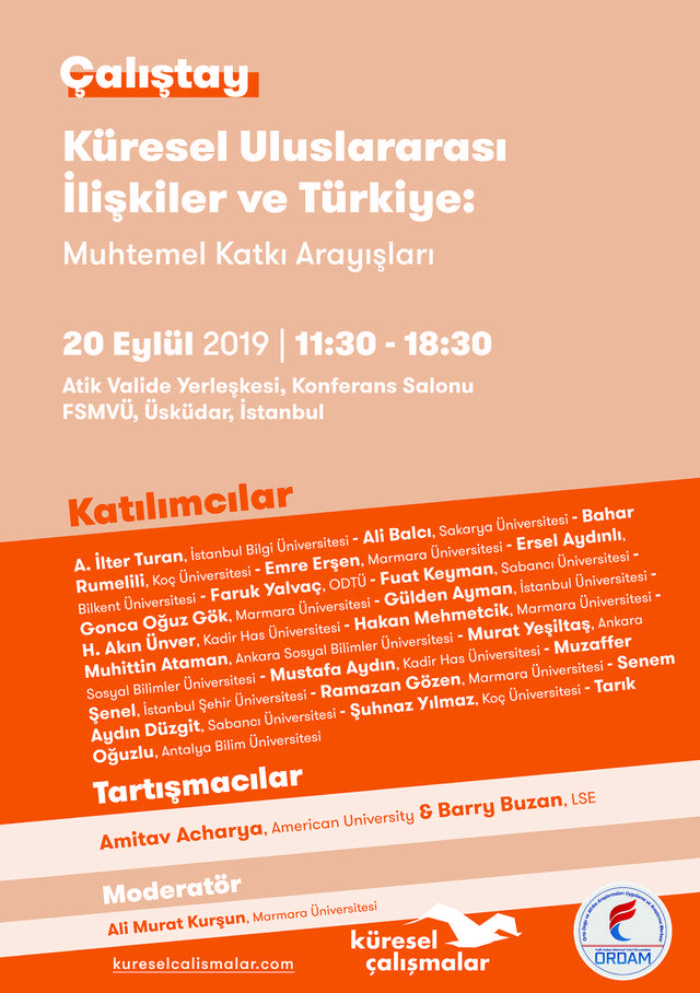 Barry Buzan ve Amitav Acharya uluslararası ilişkileri İstanbul’da konuşacak