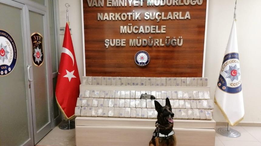 Minibüste gizlenen 50 kilo eroin narkotik köpeği ‘Kara’ya takıldı