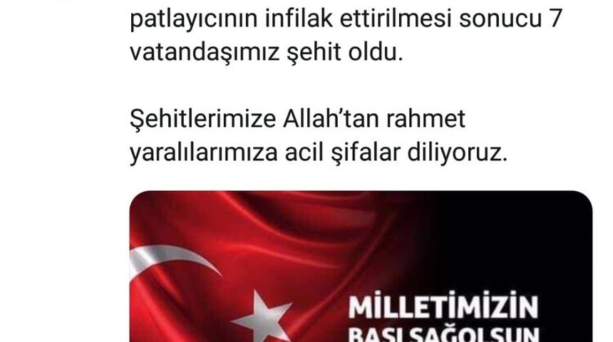 Muş Valiliğinden Diyarbakır&rsquo;daki sivil şehitler i&ccedil;in taziye mesajı