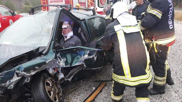 Denizli’de trafik kazası: 1 yaralı