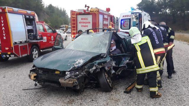 Denizli’de trafik kazası: 1 yaralı