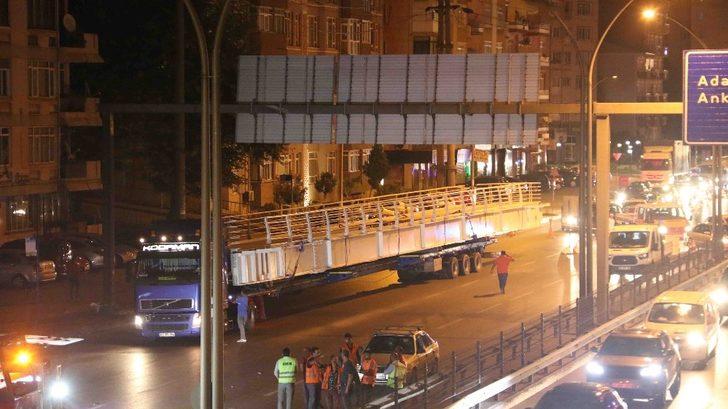 95 tonluk üst geçit bir gecede yerine yerleştirildi G4