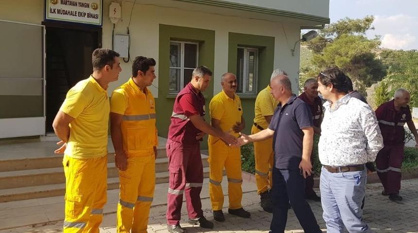 Bölge Müdürü Koç yangın ekiplerini ziyaret etti