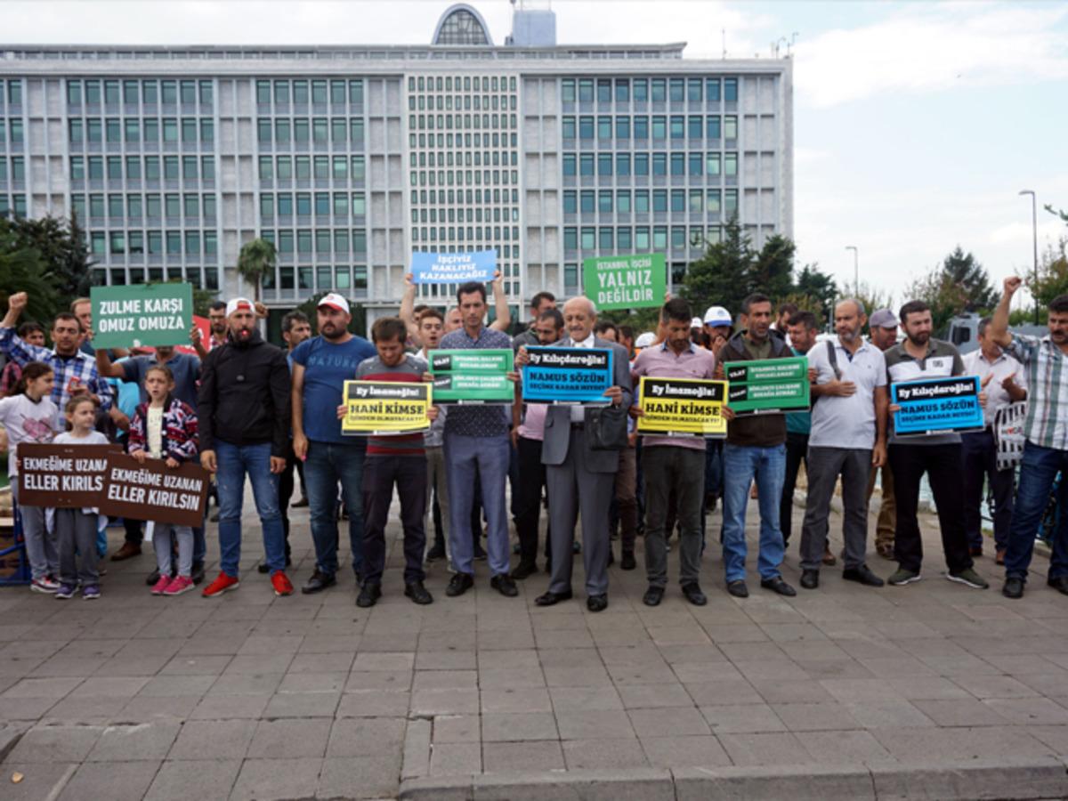 İBB'de işten &ccedil;ıkarılan iş&ccedil;ilerin başlattığı eylemde 18'inci g&uuml;ne girildi