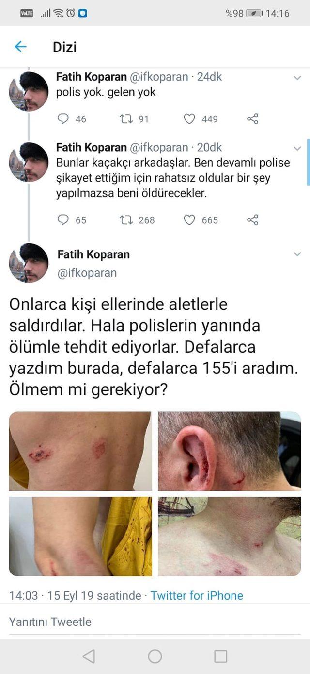 Gezgin Fatih Koparan'a dükkanının önünde sopalı saldırı