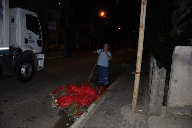 Kartepe’de temizlik çalışmaları geceleri de devam ediyor