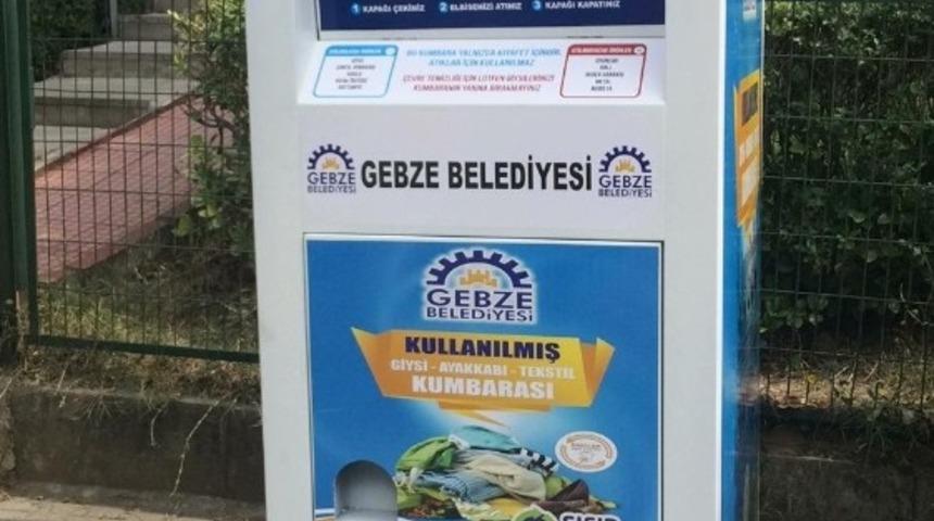 Gebze&rsquo;de giysiler &ccedil;&ouml;pe değil kumbaraya