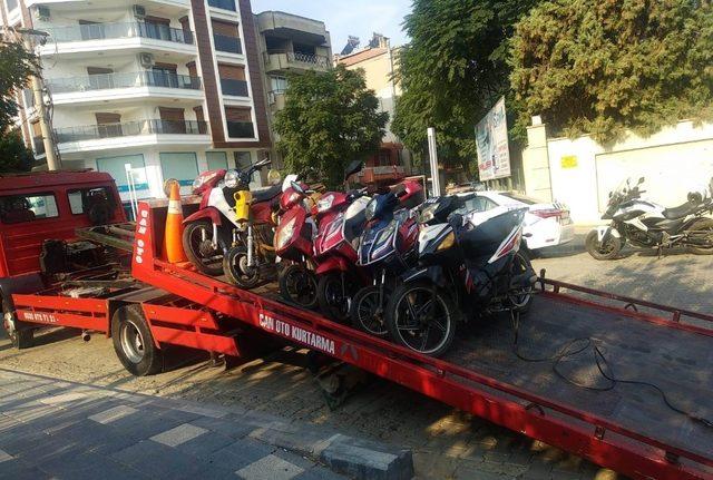 Salihli’de plakasız motosikletlilere uygulama