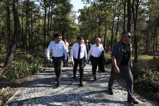 İBB Başkanı İmamoğlu Harem Otogarı ve Kemerburgaz Kent Ormanı'nda incelemelerde bulundu