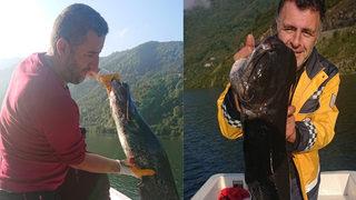 Baraj gölünde 40 kiloluk yayın balığı yakaladı