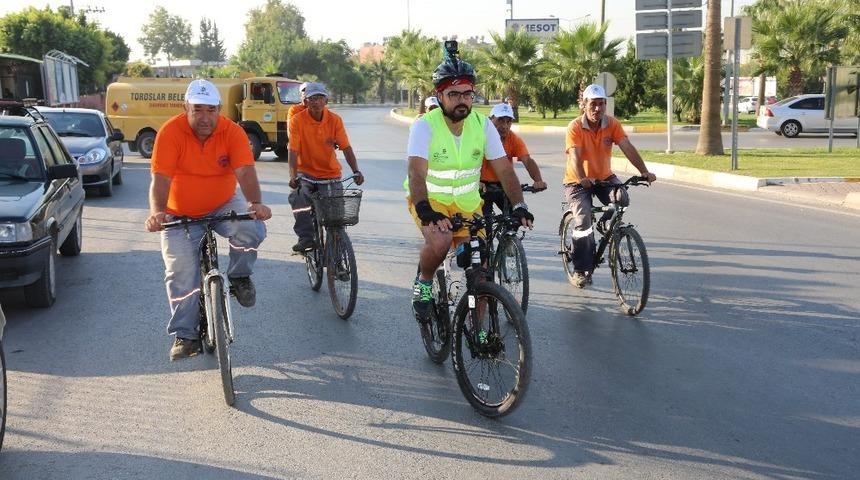 Toroslar Belediyesi personeli pedal &ccedil;evirdi