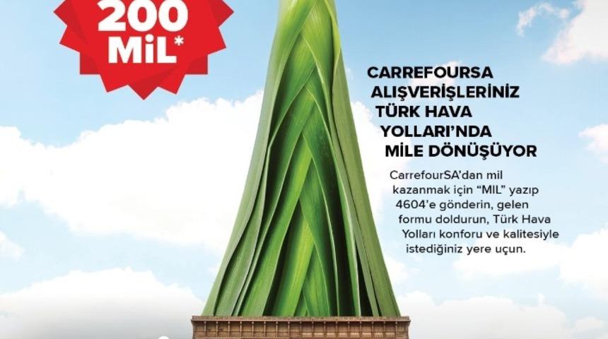 CarrefourSA alışverişleri, T&uuml;rk Hava Yollarında mile d&ouml;n&uuml;ş&uuml;yor