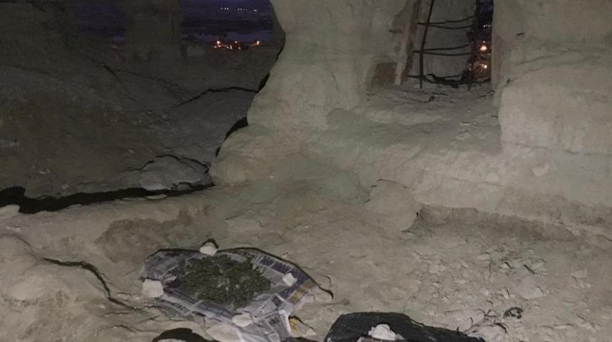 G&uuml;lşehir&rsquo;de bir mağarada Hint keneviri ele ge&ccedil;irildi