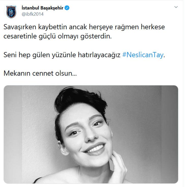 Süper Lig ekiplerinden Neslican Tay mesajları G4