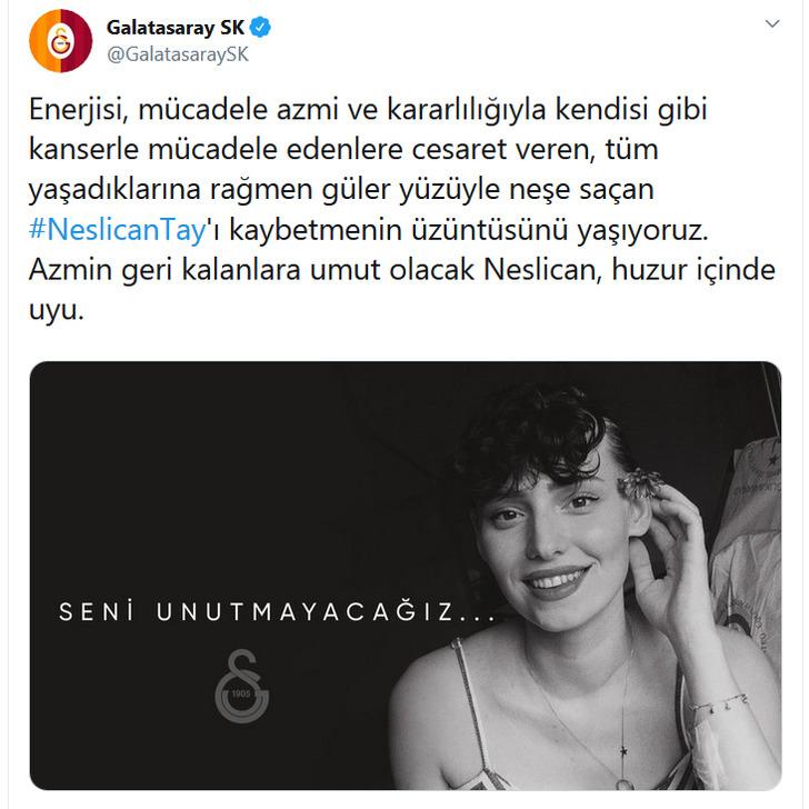 Süper Lig ekiplerinden Neslican Tay mesajları G3