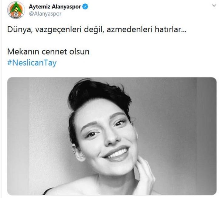 Süper Lig ekiplerinden Neslican Tay mesajları G5