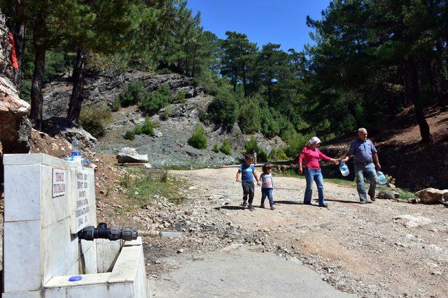 Şifalı olduğuna inandıkları suyu bidonlarla evlerine taşıyorlar