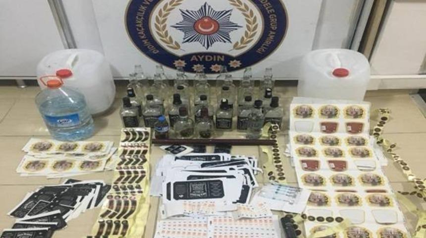 Didim emniyetinden sahte i&ccedil;ki baskını