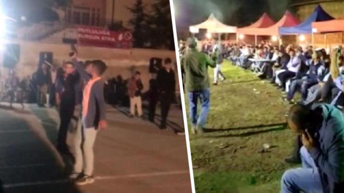 Bu g&ouml;r&uuml;nt&uuml; Ankara'dan! 2 &ccedil;ocuk hi&ccedil; kimseye aldırmadan korku sa&ccedil;tı!