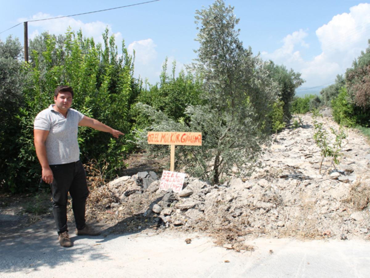 Mersin'de 50 yıldır kullanılan yol &ouml;zel m&uuml;lkiyet gerek&ccedil;esiyle kapatıldı