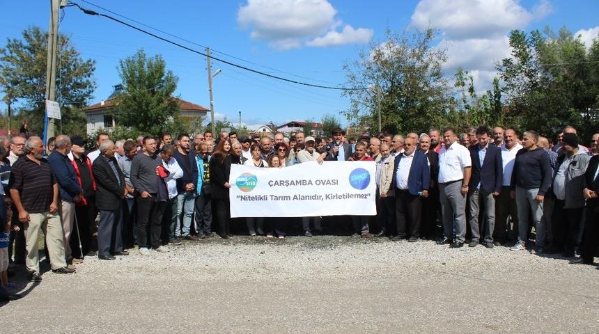 &Ccedil;arşamba&rsquo;da Biyok&uuml;tle Enerji Santraline karşı eylem