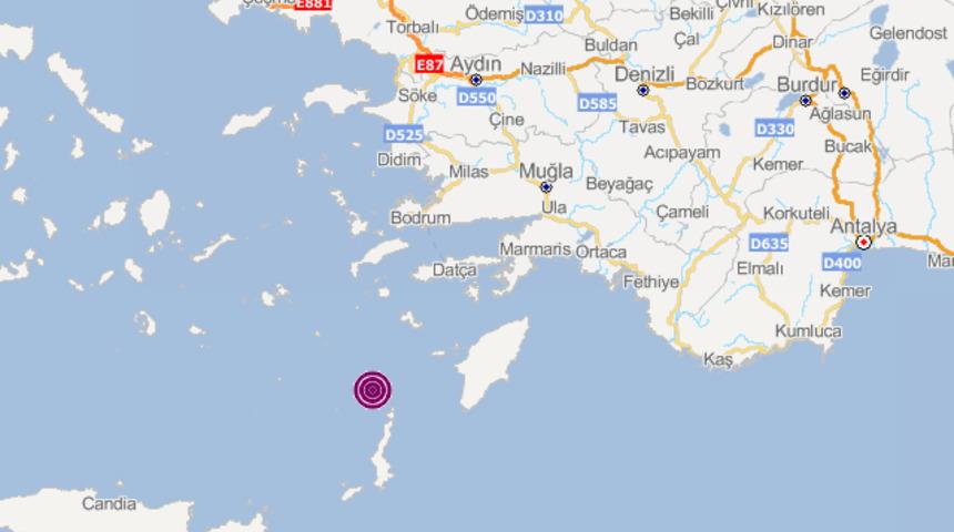 Datça açıklarında deprem