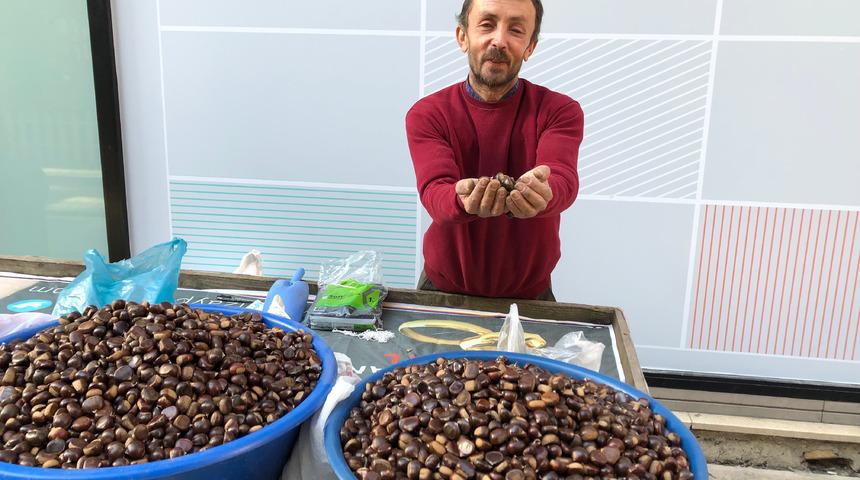 Kışın habercisi kestane tezgahlarda!  Kilosu 15 TL