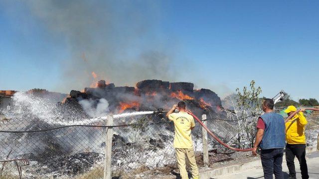 Çan’da 90 ton saman kül oldu