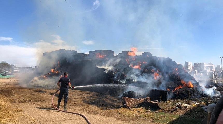 Çan’da 90 ton saman kül oldu