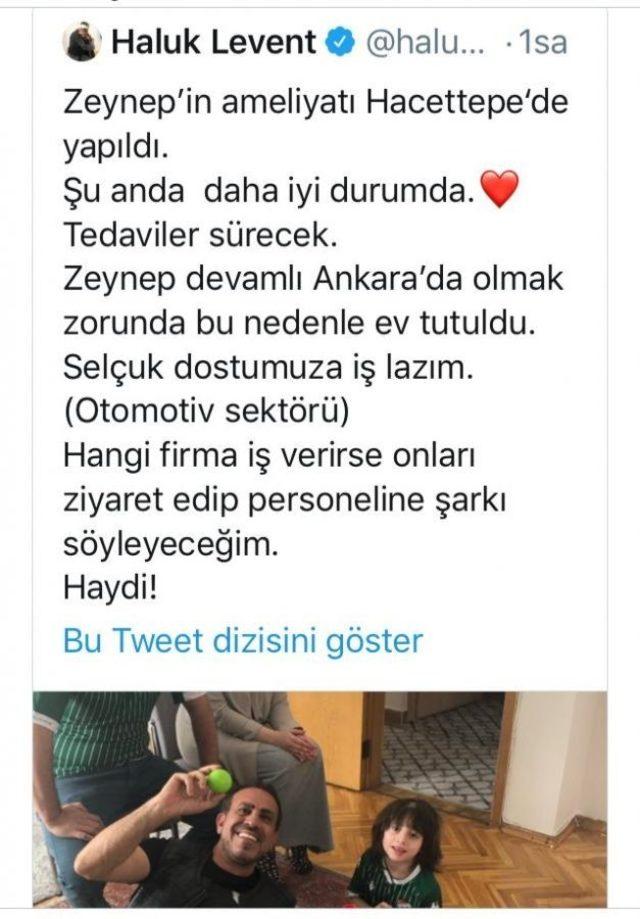 Haluk Levent’ten küçük Zeynep’e sürpriz ziyaret