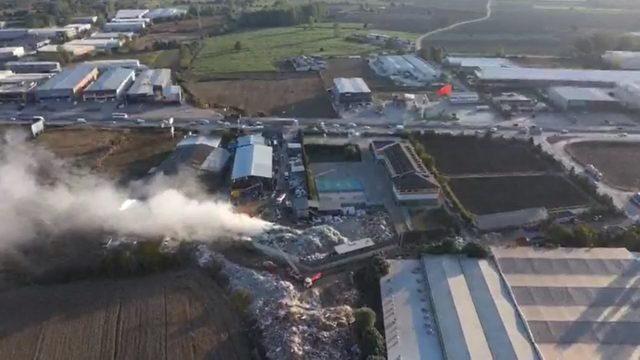 Bursa'da geri dönüşüm fabrikasında yangın (2)