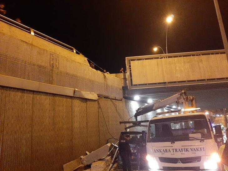 Başkent’te minibüs alt geçide uçtu: Yaralılar var! G1