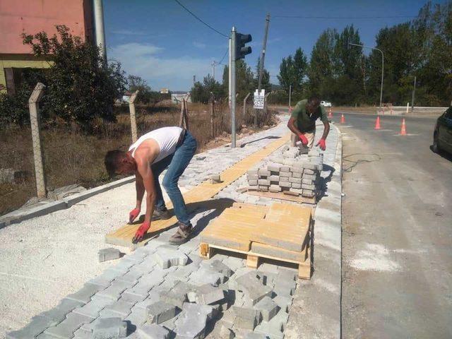 Hisarcık’ta yeni yaya geçidi çalışması