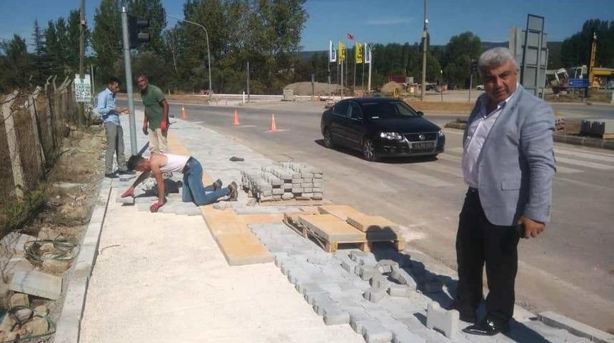 Hisarcık’ta yeni yaya geçidi çalışması
