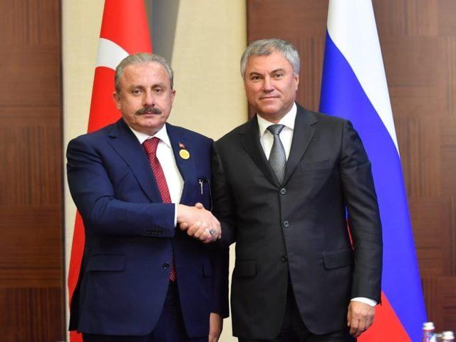 TBMM Başkanı Şentop, Rusya Devlet Duması Başkanı Volodin’le görüştü