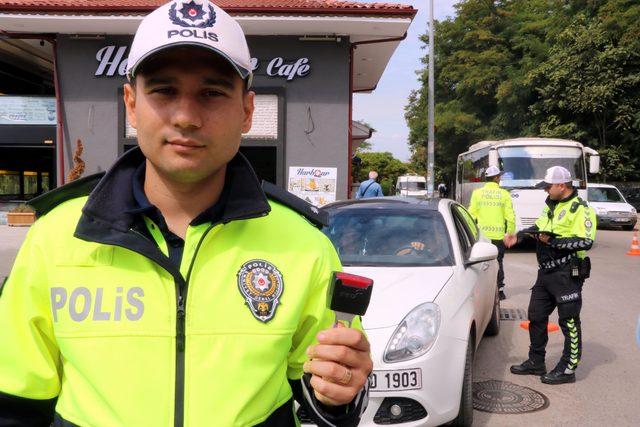 Zonguldak'ta polisten kemer ikaz susturucusu denetimi