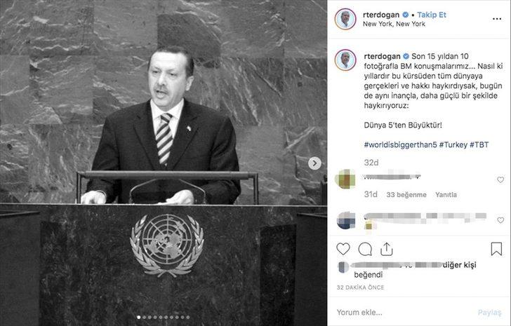 Cumhurbaşkanı Erdoğan BM konuşmalarını Instagram'dan paylaştı G2