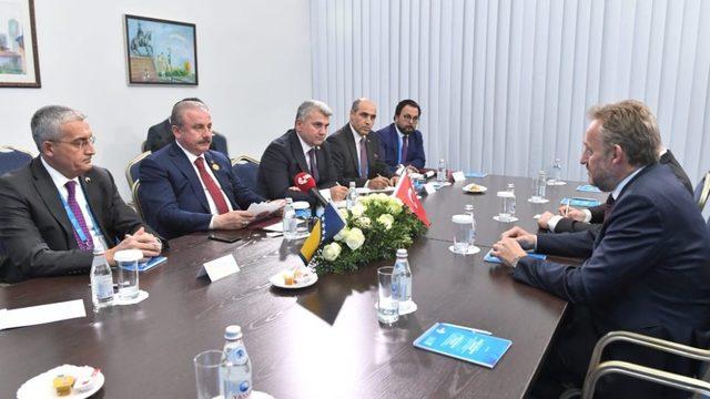 TBMM Başkanı Şentop, Katar Şura Konseyi Başkanı Al Mahmoud ile görüştü