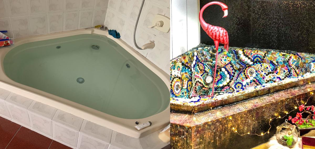 Banyosunun g&ouml;r&uuml;n&uuml;m&uuml;nden sıkıldı, k&uuml;vetini &ccedil;akıl taşıyla kapladı! 'Deli olduğumu d&uuml;ş&uuml;n&uuml;yorlar'