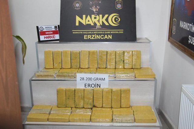 Erzincan’da 28 kilo 200 gram eroin maddesi ele geçirildi